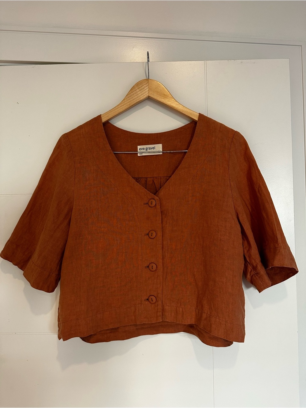 eve gravel 100% Linen Blouse